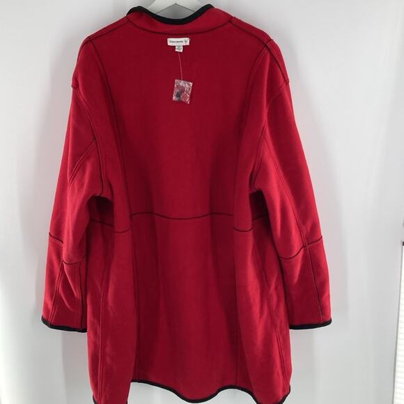 NEW Susan Graver Reversible Red Black Button Up Fleece Jacket Coat Size 2X - Picture 7 of 16